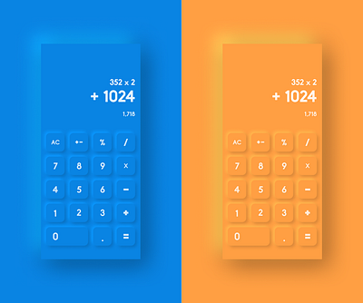 Daily UI Challenge :: 012 Calculator app design neumorphism ui ux