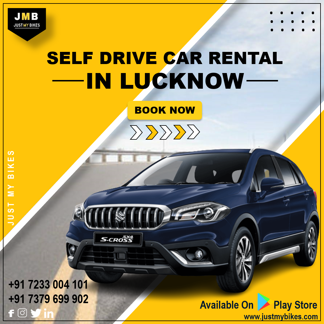 Selfdrive car rental in Lucknow by Just My Bikes on Dribbble