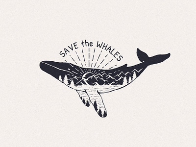 Save the Whales beach branding design graphic design nature ocean sealife surf vector whale