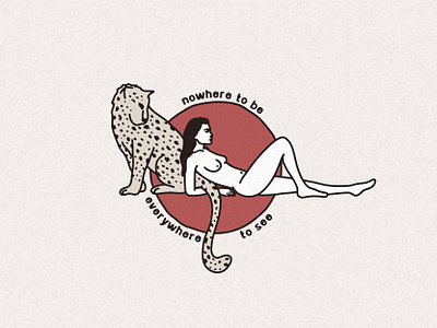 Leopard and Girl branding design girl graphic design hand drawn illustration line work logo tattoo vector