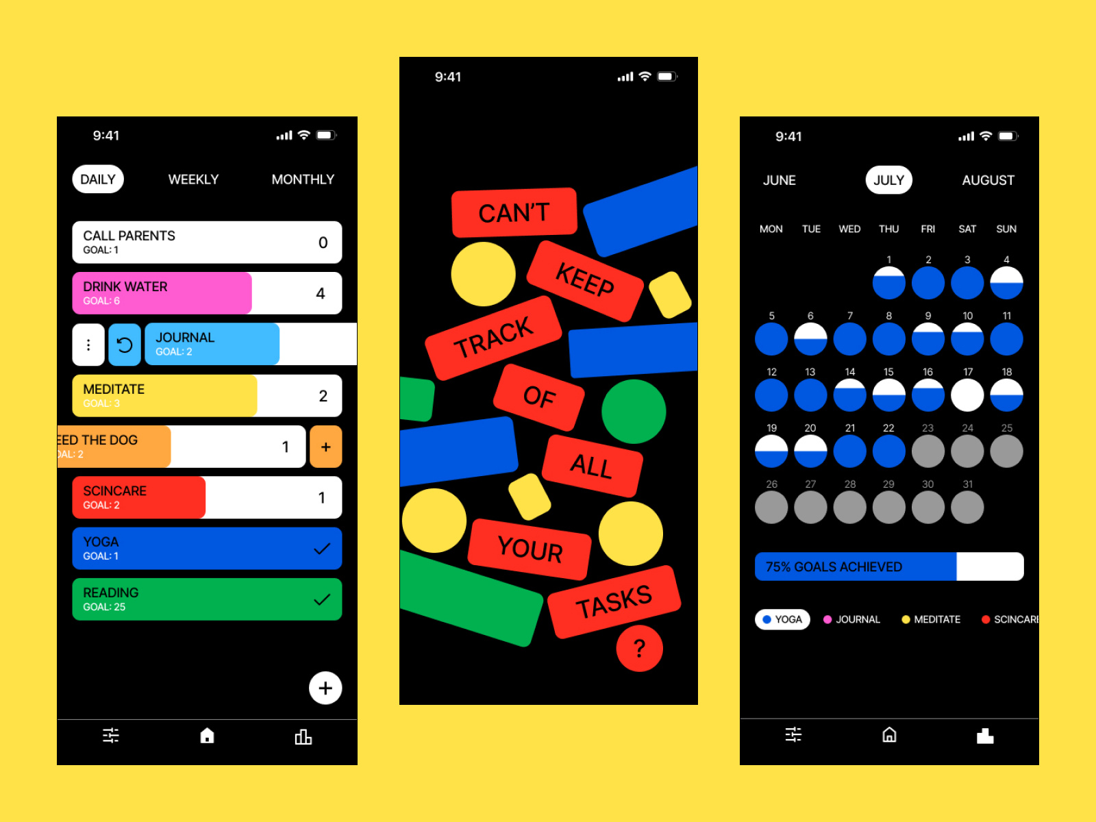 UI Productivity App Tracker by Yuliia Medyantseva on Dribbble