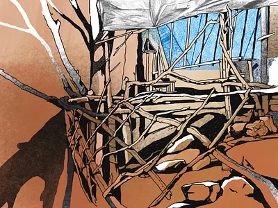 Forest house 2d art brush comic concept design digital forest freehand house illustration procreate sketch tree treehouse wood