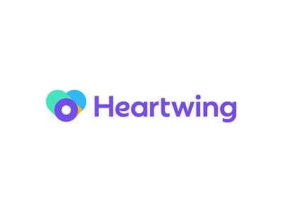 Heartwing - care logo bird branding geometric heart identity like logo love mark marketing modern logo social startup logo symbol wing wings