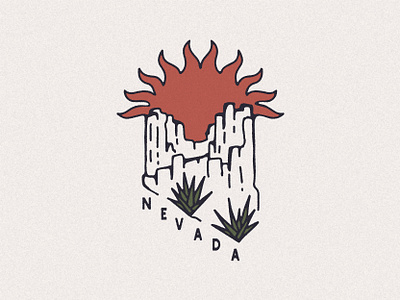 Nevada Nature Illustration branding design graphic design hand drawn illustration line work logo nature t shirt vector