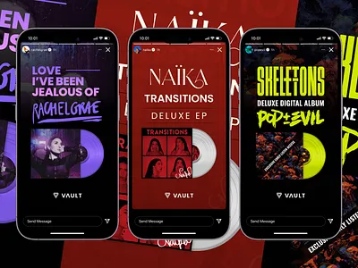 Vault Music - Artist Stories ad advertisement album artist branding clean design digital digital design graphic design insta stories instagram instagram story music simple single tiktok ui ui design ux