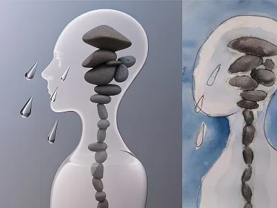 Glass man art artificialintelligence glass man mental health stone