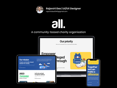 All - A community-based charity organisation charity website mobile ui uiux web design