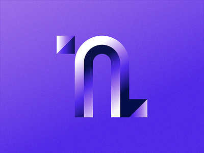 36 Days of Type - N 36 days of type alphabet arch gradient letter logo metallic minimalist n type typography