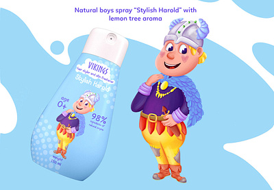 Stylish Viking Harold character character design illustration package packaging procreate shampoo bottle viking