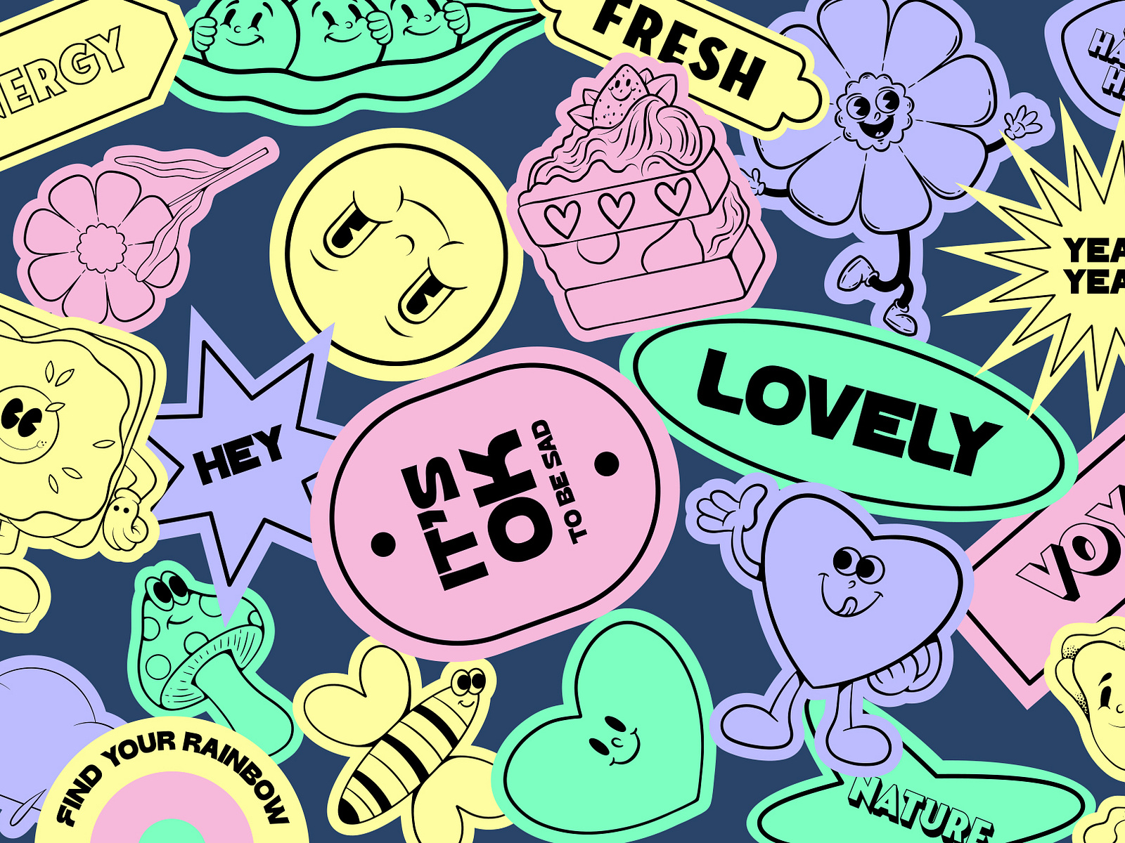 Retro Sticker Pack by Alina Sh on Dribbble