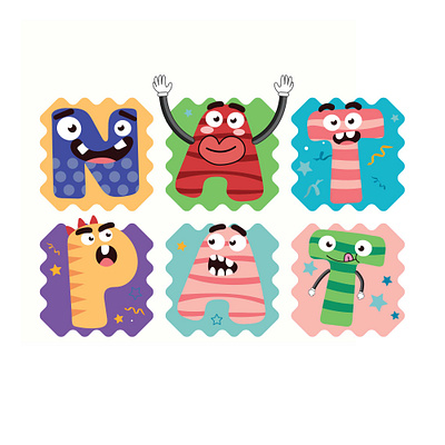 funny letter stickers children s illustration digital illustration fun happywibes illustration stickers summerwibes