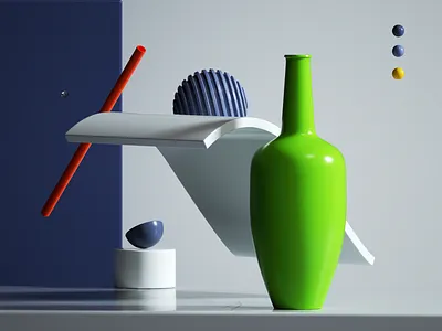 Green Composition 3d 3dart abstract art c4d cinema4d colorful composition design geometric render