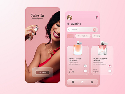 Perfume App Aesthetic app design figma minimal ui uiux