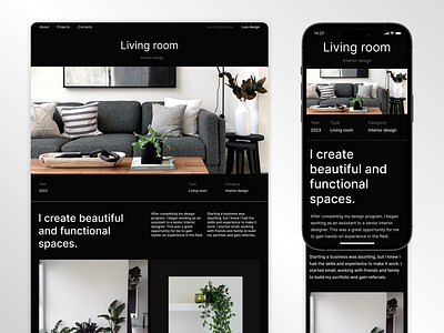 Web design for interior designer adaptive branding design figma minimalism mobile portfolio style ui ui design ux web web design
