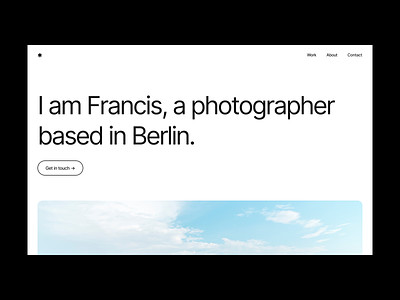 Francis — Framer Template animation branding clean design framer framer template logo minimal photographer portfolio template typography ui user experience user interface web agency