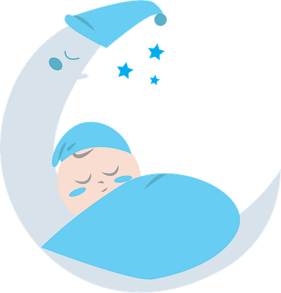 cute baby sleeping children s illustration digital illustration happywibes illustration procreate vector