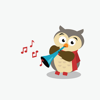 musician owl children s illustration digital illustration happywibes illustration music owl summerwibes vector