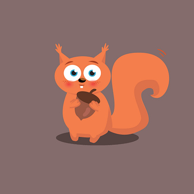 cute squirel children s illustration digital illustration illustration procreate squirel vector