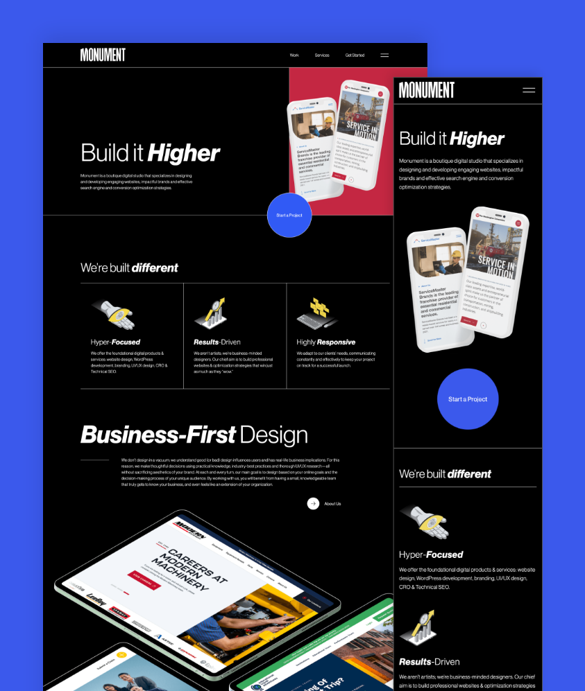 Monument Studio Agency Website Design