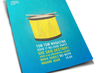 Poster for TOM TOM MAGAZINE release party advertising band poster concert poster illustration music industry poster print design