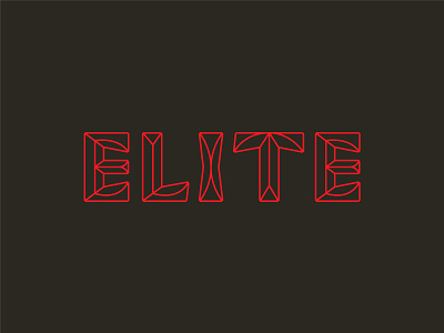 Elite Fitness Wordmark bevel branding california charcoal custom design elite fitness logo los angeles red type typography wordmark
