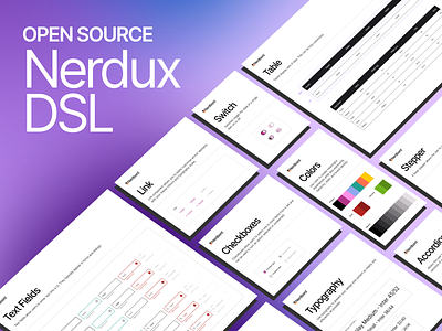 Nerdux Design System Library / open source project / Nerdbord.io design system handoff ui