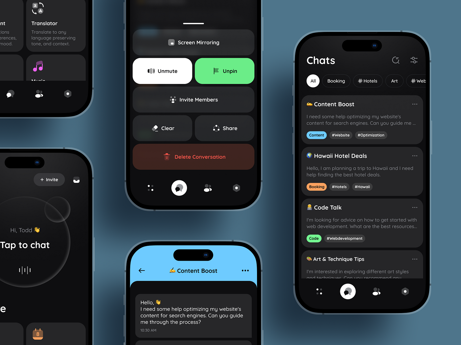 AI Conversational Chatbot App by Anton Mihalcov on Dribbble