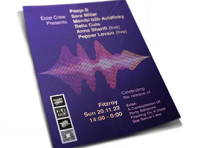 Poster design for Éclat Crew compilation release party advertising electronic music poster event poster flyer graphic design music industry poster design print
