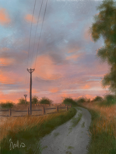 morning landscape illustration