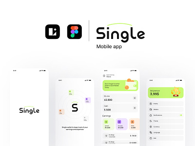 Single mobile app branding design figma graphic design gumroad logo lunacy mobile app ui ux web