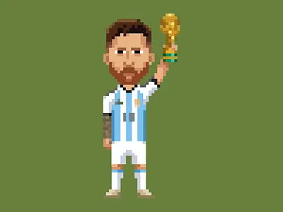 Lionel Messi World Champion animation design illustration ui vector