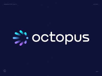 O for Octopus. 36 Days of Type. Day 15 blockchain branding crypto decentralized defi fintech for sale gradient icon identity letter o lettering logo logo logo medtech molecule network saas startup unused