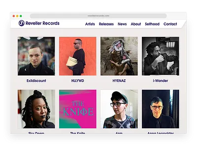 Website design for Reveller Records branding music music industry ui web design