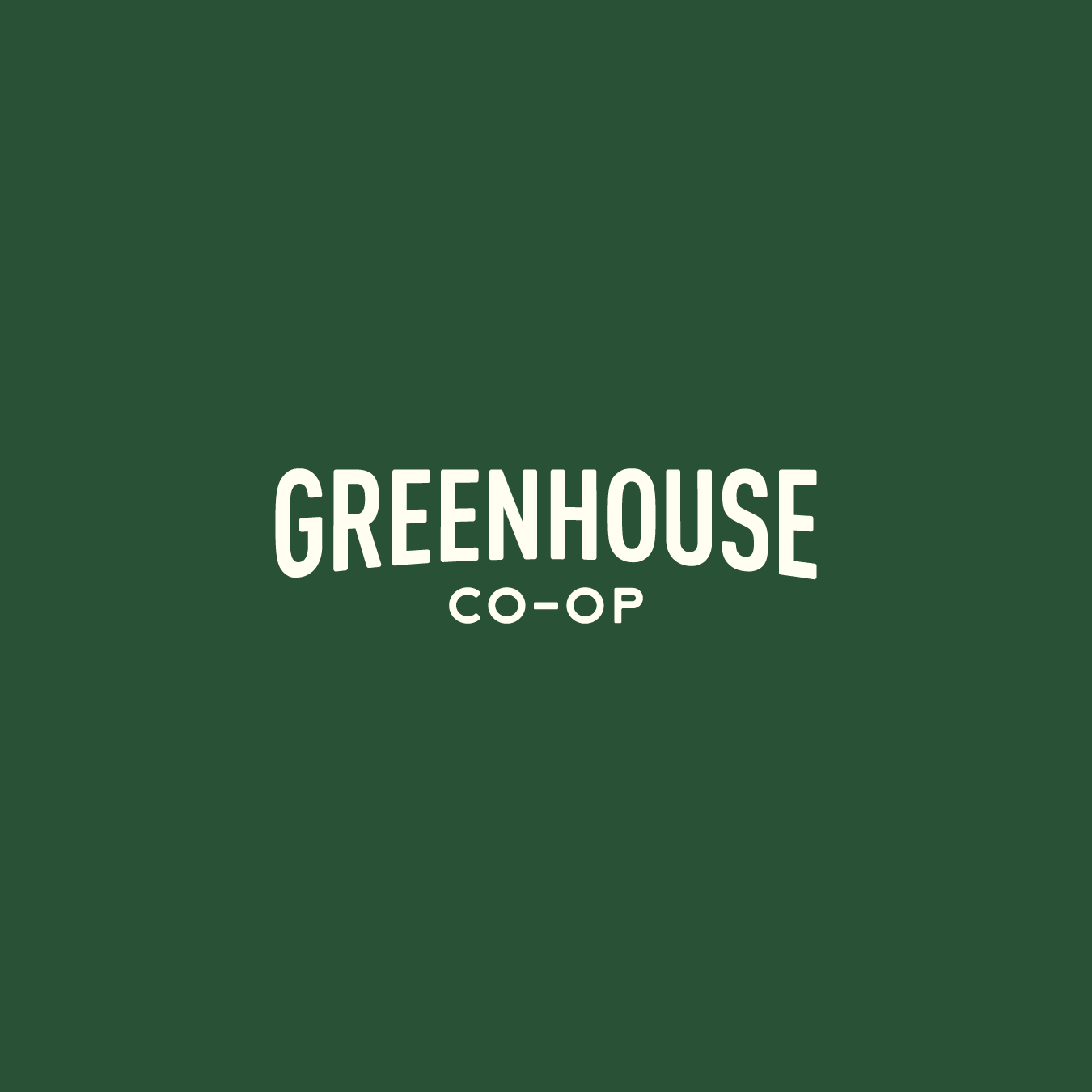 Greenhouse CO-OP branding cider lettering lockup logo logotype plants typography