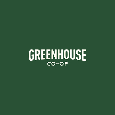 Greenhouse CO-OP branding cider lettering lockup logo logotype plants typography
