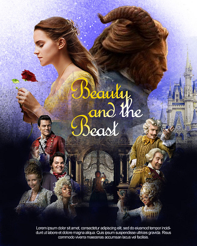 Beauty and the Beast poster recreation adobe illustrator animation art redesign banner design banners branding design figma graphic design logo motion graphics photoshop photoshop designing poster design poster designing poster making redesigning typography ux vector