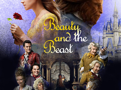 Beauty and the Beast poster recreation adobe illustrator animation art redesign banner design banners branding design figma graphic design logo motion graphics photoshop photoshop designing poster design poster designing poster making redesigning typography ux vector
