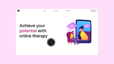 MH - online mental health services and counseling to people who figma graphic design landing ui