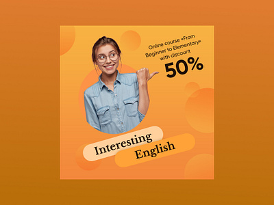 Advertising banner for English courses banner graphic design ui web deisgn web design