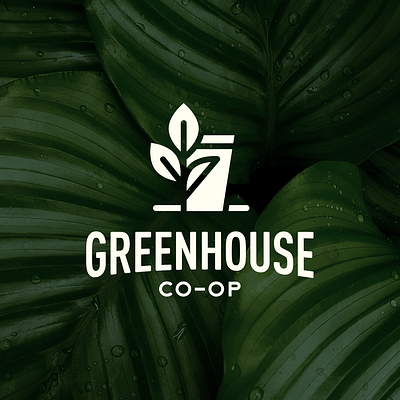 / greenhouse CO-OP 003 badge branding cider design illustration lettering lockup logotype plants typography