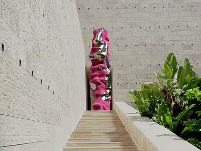 AR Sculpure 3d animation ar augmented reality balls c4d cinema4d compositing houdini illustration materials motion graphics nuke realism sculpture sidefx softbodies stairs tracking video