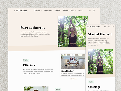 All Tree Roots branding e commerce webflow zen