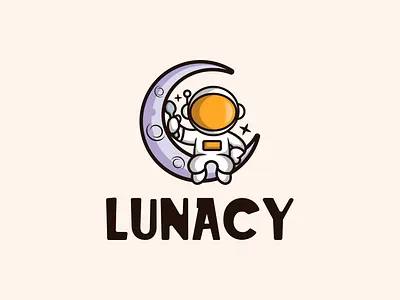 Lunacy adorable astronaut branding cartoon character cute drink food frozen graphic design ice ice cream icecreamdesign illustration logo mascot moon moon logo playful space