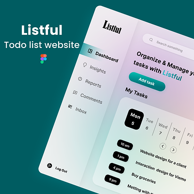 LISTFUL - Todo list Website graphic design interface todo list ui web design