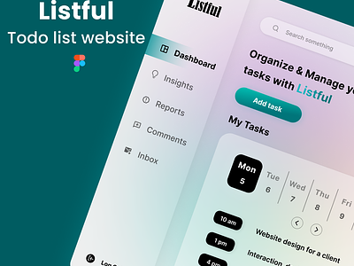 LISTFUL - Todo list Website graphic design interface todo list ui web design
