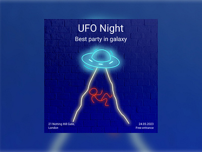 UFO Night Party graphic design web deisgn web design