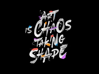 "Art is chaos taking shape" - Pablo Picasso brand design branding brush calligraphy colors custom type design editorial hand drawn handlettering illustration lettering logo logotype pablo picasso paint picasso type type lettering typography