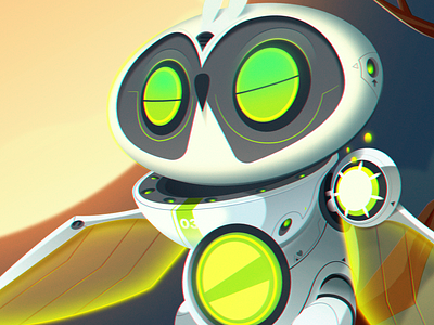 Owl Bot of Radness! conceptart illustration robot vector