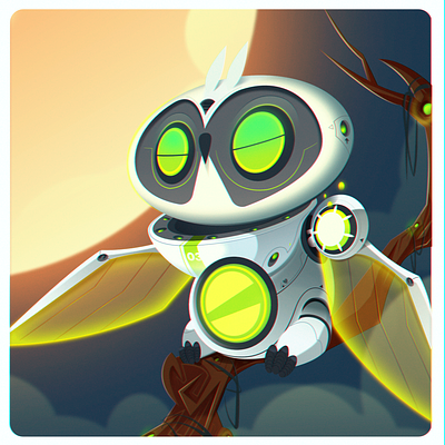 Owl Bot of Radness! conceptart illustration robot vector