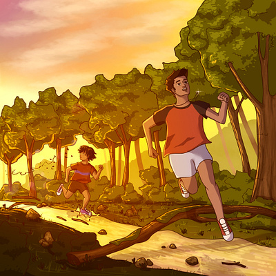 Sunset Run 2d animation book childrenbook digitalart drawing illustration ilustration storytelling